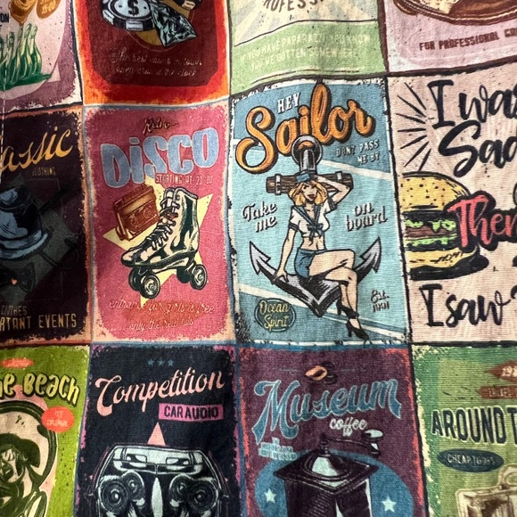 Cotton Doux vintage poster slim fit shirt size 43/17 - Picture 5 of 9